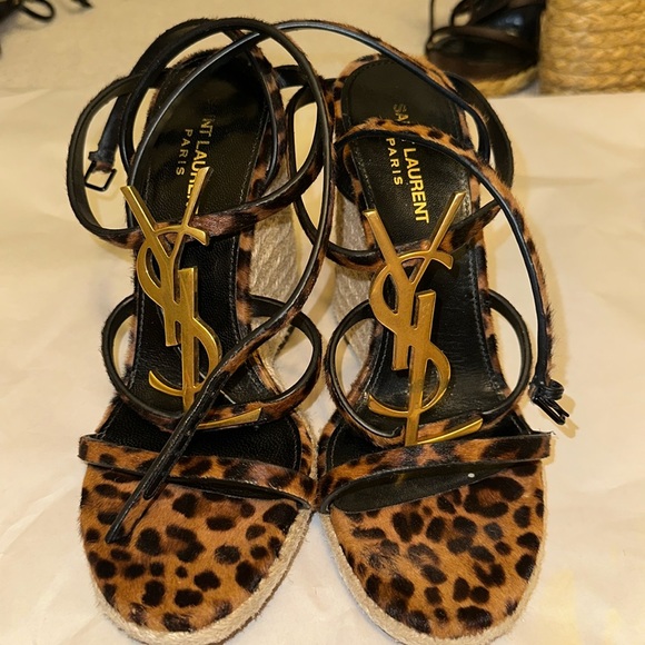 AUTHENTIC | YSL Cassandra Wedges Leopard - Picture 1 of 3